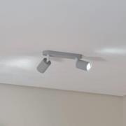 Deckenstrahler Livia, grau, 35 cm, 2-flg., Metall, GU10