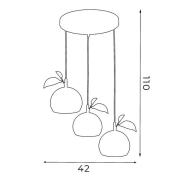 Hängelampe Apple mix, bunt, Metall, Ø 42 cm, 3-flammig, E27