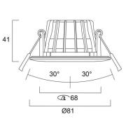 Sylvania Einbauleuchte Obico 68, chrom, IP65, CCT, dimmbar