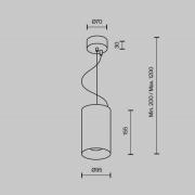 Maytoni LED-Hängeleuchte Efir, gold matt, Ø 9,5cm, 25 W, 38°