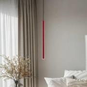 LED-Pendelleuchte Rulo, rot, Ø 3,2 cm, Stahl, 3000 K