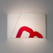 Wandleuchte Heimathafen aus Segel, weiß/rot