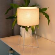 Tischleuchte Trixi mit Drahtgestell weiß/beige, Stoff, E14