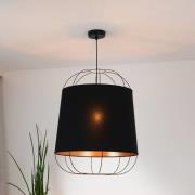 Hängeleuchte Lantern Medium, schwarz/gold, Stoff, E27