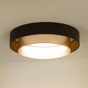 LED-Deckenlampe Luneta, Samt braun/gold, Ø 60 cm, 3-step-dim