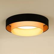 LED-Deckenlampe Luneta Samt schwarz/gold, Ø 60 cm 3-step-dim