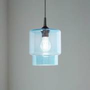 Glas-Pendelleuchte Nesto, marineblau, Ø 18 cm, E27