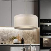 Hängeleuchte Duo Den Light, beige, Ø 50 cm, Leinen, PVC