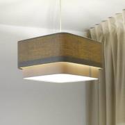 Hängeleuchte Kwadro Duo, creme/beige, 50x50cm, Leinen