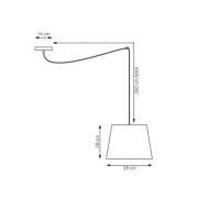 Pendellampe Ascot, Ø 38 cm, grau, Stoff, dezentral