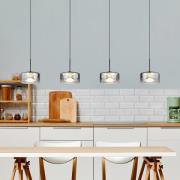 LED-Hängeleuchte Belinda, Länge 105 cm, rauchgrau, 4-flg.