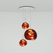 Tom Dixon Hängelampe Melt Trio Round, 81 cm, 3-flg., kupfer