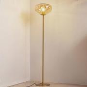 Lindby Stehleuchte Lelia, amber, Glas, Metall, 150 cm