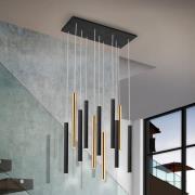 LED-Hängelampe Varas dimmbar, 11-flg., gold/schwarz, Metall