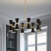 Stilnovo Pendellampe Megafono, Ø 100 cm, schwarz, 16-flg.
