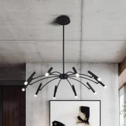 LED-Hängelampe Secret, schwarz, Ø 80 cm, Metall, 10-flg.