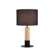 Tischlampe Carroll, holz hell/schwarz, Höhe 43 cm, Stoff