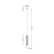 Pendellampe Karbon, goldfarben, Ø 6 cm, Aluminium