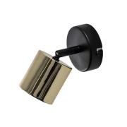 Wandstrahler Demia, schwarz/messingfarben, 10 cm breit, GU10