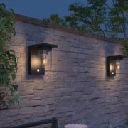 Calex Solar-LED-Außenwandleuchte Asti, Sensor, IP44, schwarz