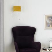 Wandleuchte Roller, Cord, weiß/senfgelb, Leselicht