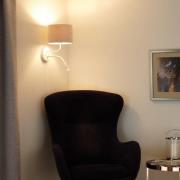 Wandleuchte Roller, Bouclé, weiß/creme, Leselicht