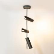 Deckenspot Leda 3, olivgrün, 3-flammig, Stahl, Höhe 76 cm