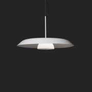 Oluce LED-Hängelampe Iride, Ø 55 cm, weiß, Metall, Glas