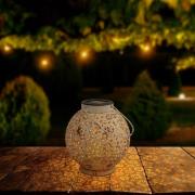 LED-Solarleuchte 52854, weiß, Metall, 20 cm, IP44, 2er-Set