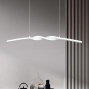 LED-Pendelleuchte Ginko, weiß matt, Metall, Länge 79 cm