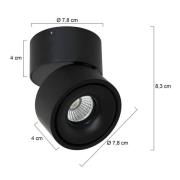 LED-Deckenstrahler Fez, schwarz, 1-fl., Metall, schwenkbar