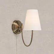 Markslöjd Wandleuchte Amar, offwhite/messing, Stecker, E14