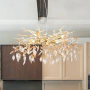 Kronleuchter Danna, goldfarben/amberfarben/klar, Ø 61 cm