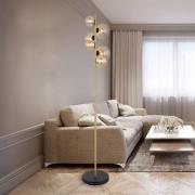 Stehleuchte Riha, Höhe 155 cm, amber/messingfarben, Metall