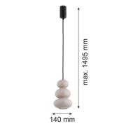 Hängeleuchte Oman, grau glänzend, Glas, Ø 14 cm