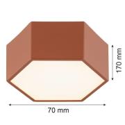 LED-Deckenleuchte Libre, terracottafarben, Stahl, 3.000 K