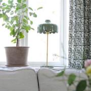 PR Home Tischleuchte Wells, grün/goldfarben, Höhe 50 cm