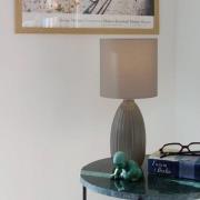 PR Home Tischlampe Uno, braun, Höhe 37 cm, Textil/Keramik