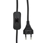 PR Home Tischlampe Leya, schwarz/weiß, 54 cm, Metall/Stoff