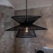 Hängelampe Duplici, schwarz, Bambus, Ø 57 cm, E27