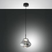 LED-Pendelleuchte Deva, grau, Glas, Ø 25 cm, CCT, dimmbar
