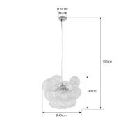 Lucande Hängeleuchte Diborah, klar, Ø 43 cm, Glas, G9