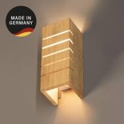 Wandlampe Shine-Wood, Breite 10 cm, E14, Eiche/weiß, Holz