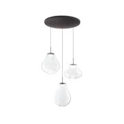 LED-Pendelleuchte Deva, 3-flg., Ø 50 cm, klar, CCT, dimmbar