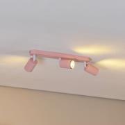 Deckenstrahler Livia, rosa, 52 cm, 3-flg., Metall, GU10