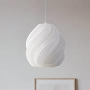 Lindby Pendelleuchte Nuvia, Ø 30 cm, weiß, 3D Druck