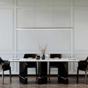 LED-Hängelampe Borena, aluminiumfarben, Länge 113 cm Metall