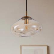 Lindby Hängeleuchte Lelia, amber, Glas, Ø 35 cm