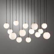 Hängelampe SNOWBALL, Opalglas/schwarz, 100 x 34 cm, 14 x G9