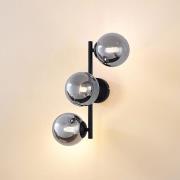 Lindby Wandleuchte Orbelia, schwarz, 3-flammig, Glas, G9